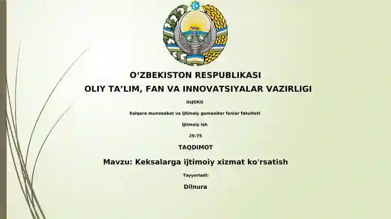 Keksalarga ijtimoiy xizmatlar