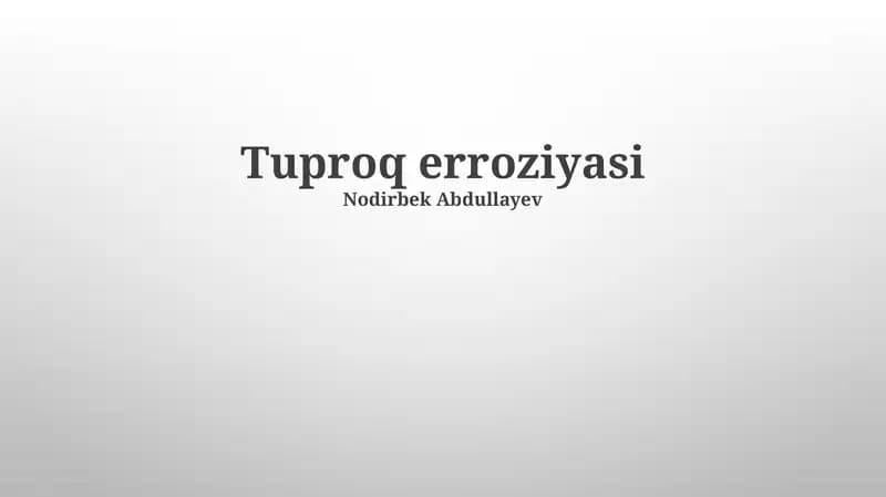 Tuproq erroziyasi