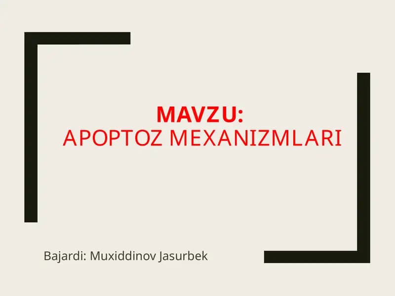 Apoptozmexanizmlari