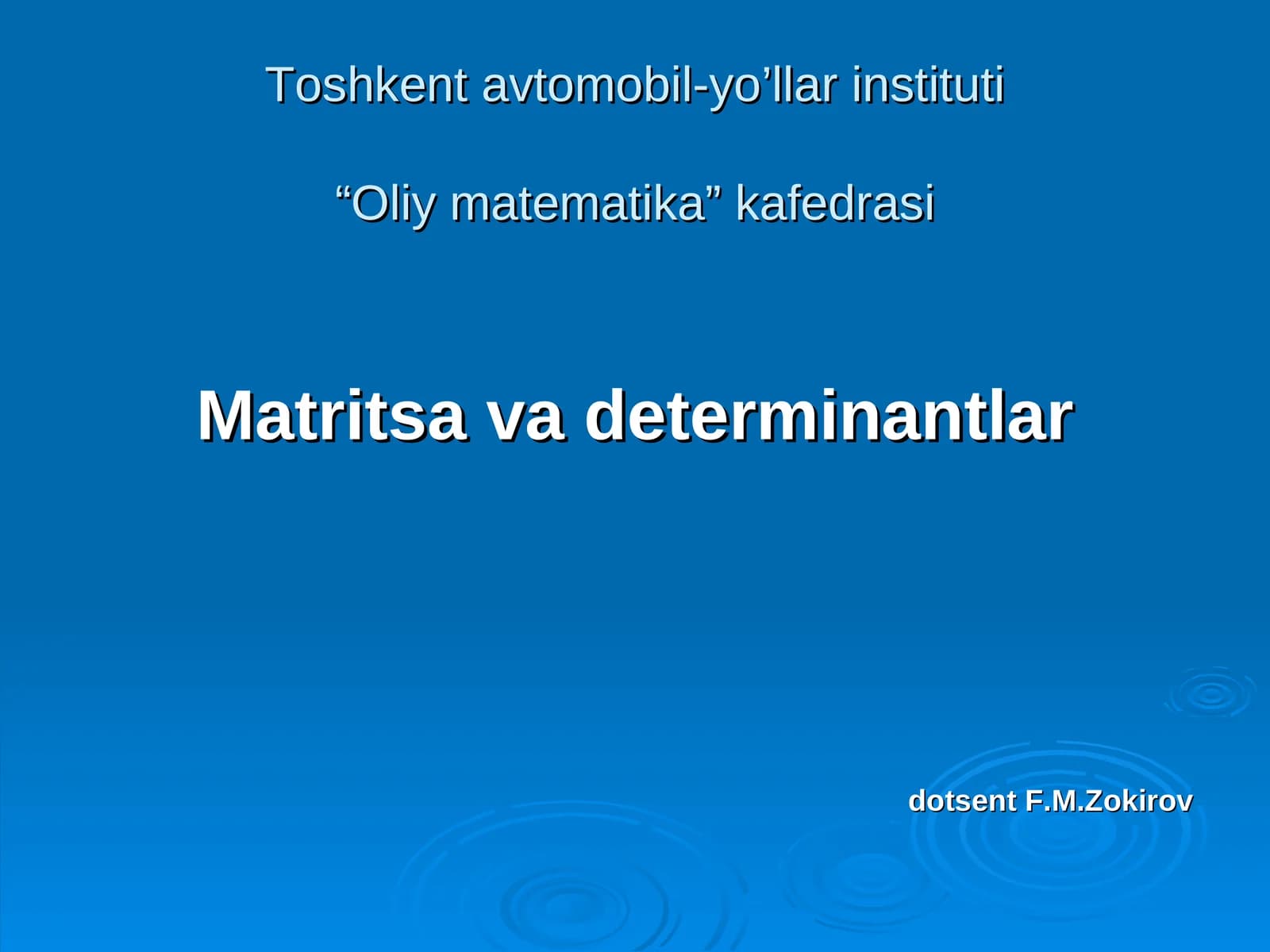 Matritsa vа dеtеrminаntlаr