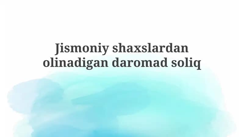 Jismoniy shaxslardan olinadigan daromad solig'i