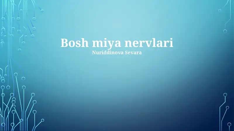 Bosh miya nervlari