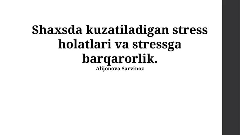 Kuchaytirilgan stress holatlari