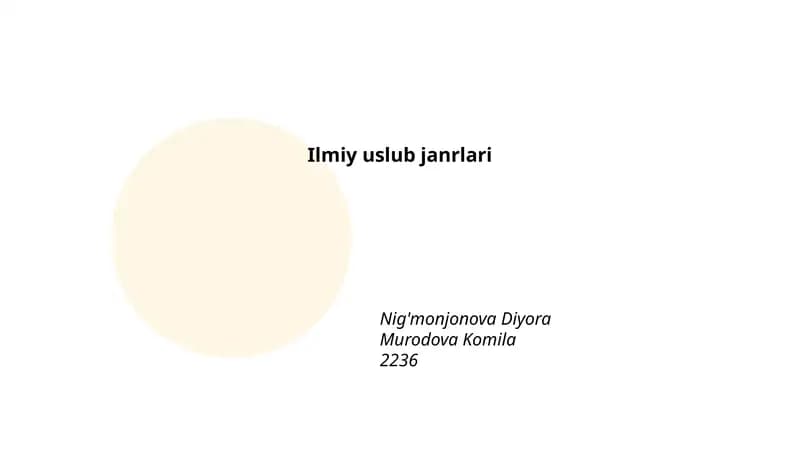 Ilmiy uslub janrlari