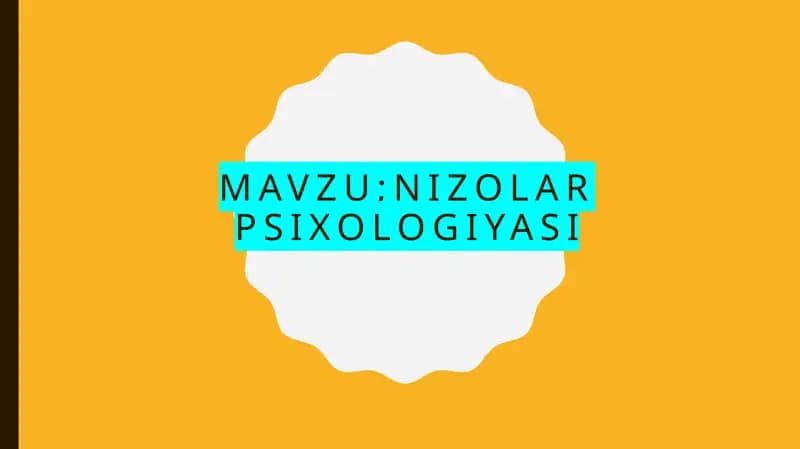Nizolar Psixologiyasi