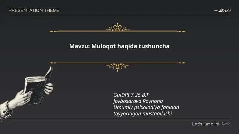 Muloqot haqida tushuncha