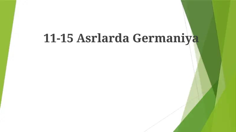 11-15Asrlarda Germaniya