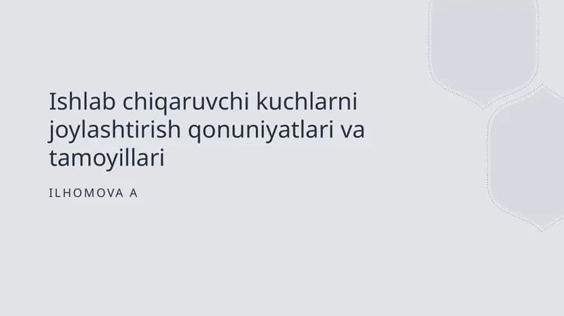 Ishlab chiqaruvchi kuchlarni