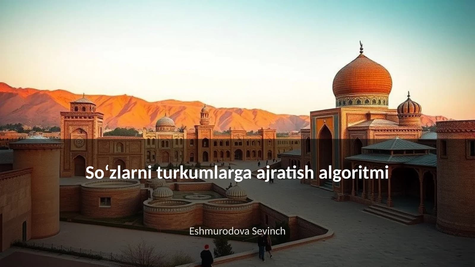 So‘zlarni turkumlarga ajratish algoritmi