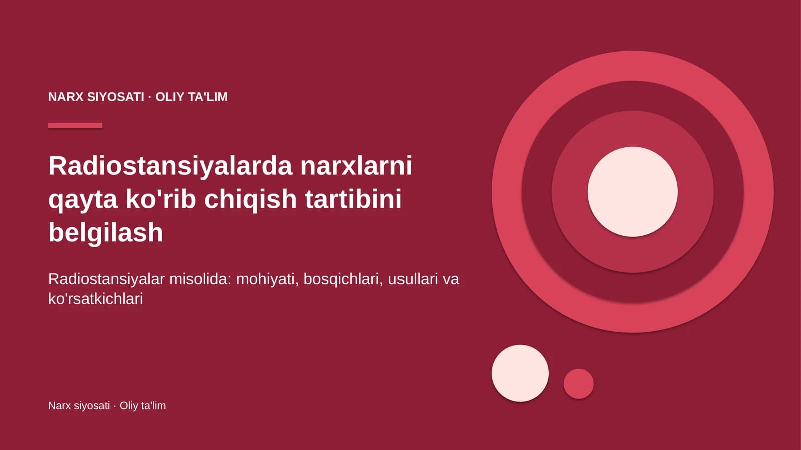 radiostansiyalarda narxlarni qayta ko'rib chiqish tartibini belgilash 4215