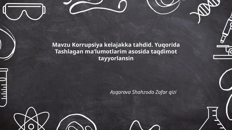 Korrupsiya kelajakka tahdid