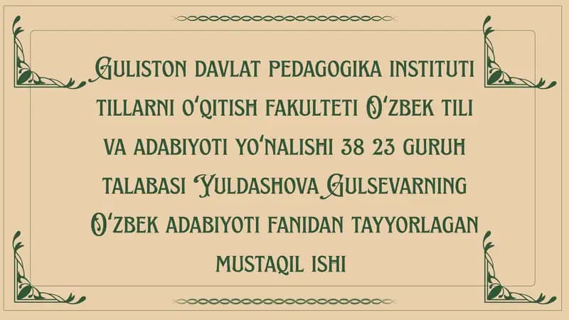 Layli va majnun dostonida ilohiy ishq mohiyati