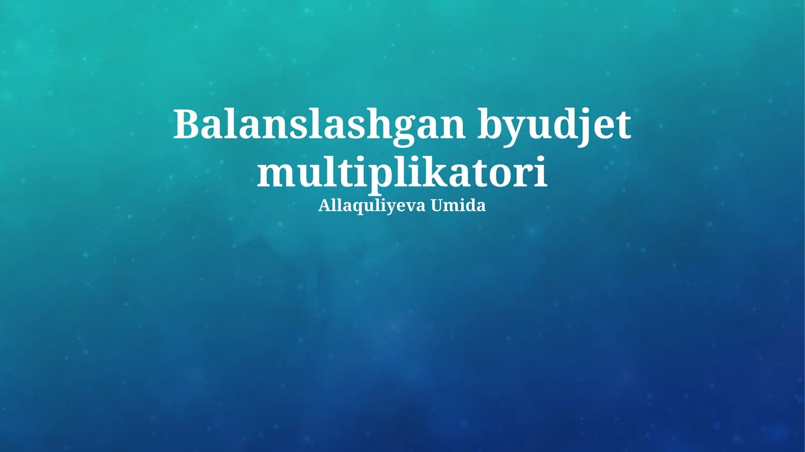Muvozanatli byudjet multiplikatori