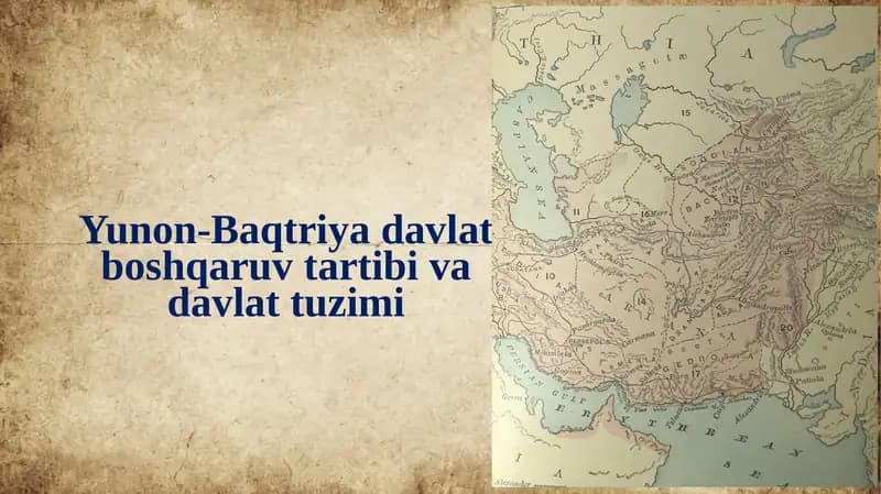 Yunon-Baqtriyadavlatboshqaruvtartibivadavlattuzimi