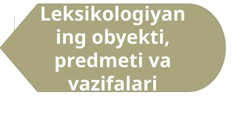 Leksikologiya