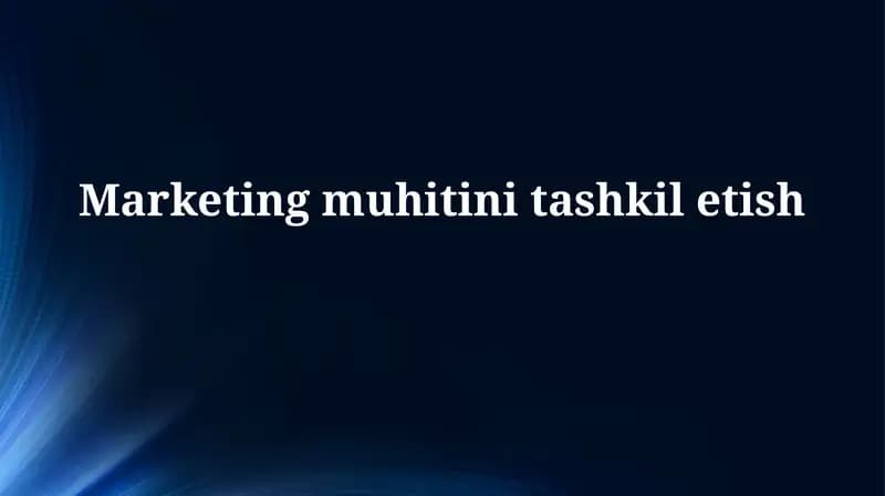 Marketing muhitini aniqlash