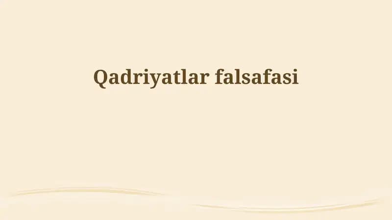 Qadriyatlar falsafasi
