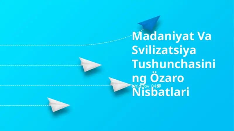 Madaniyat Va Svilizatsiya Tushunchasining Özaro Nisbatlari