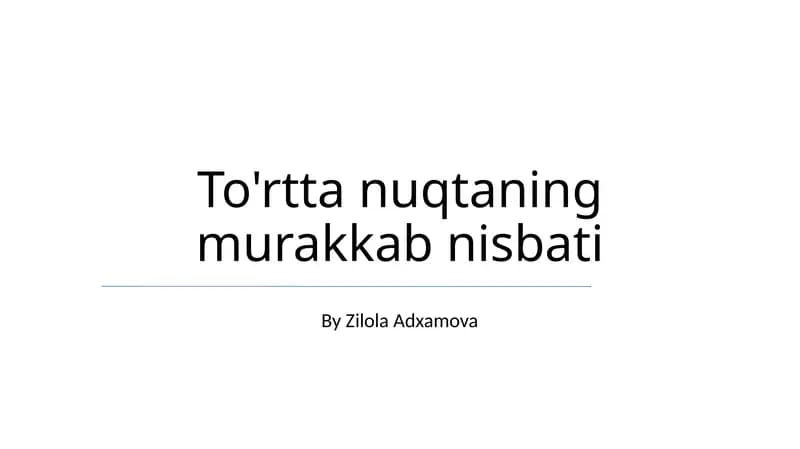 Proyektiv Geometriya Qo'llanmalari