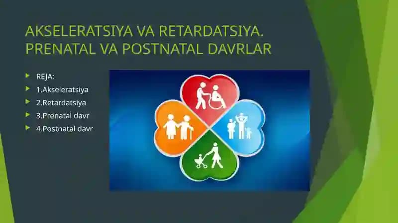AKSELERATSIYA VA RETARDATSIYA. PRENATAL VA POSTNATAL DAVRLAR