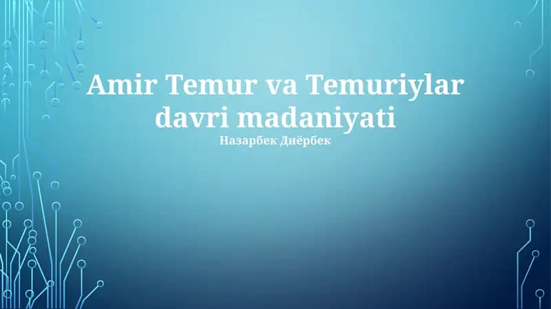 Temuriylar davri madaniyati