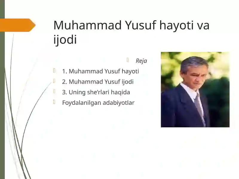 Muhammad Yusuf hayoti va ijodi