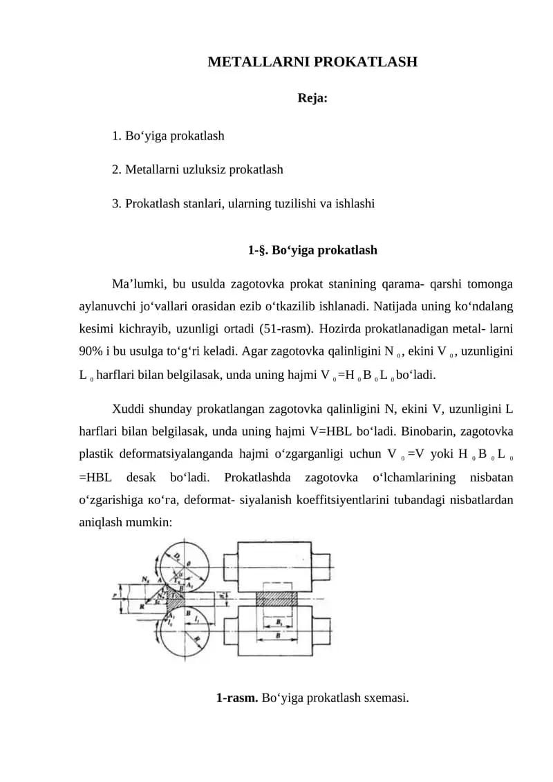 Metallarni prokatlash