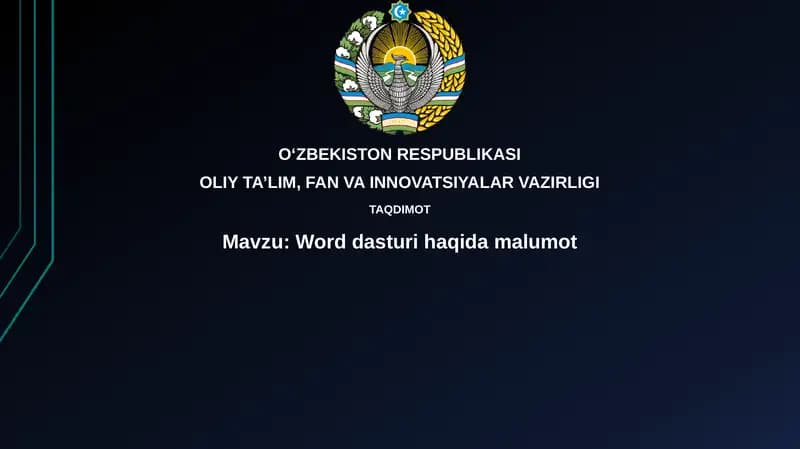 Worddasturihaqidamalumot