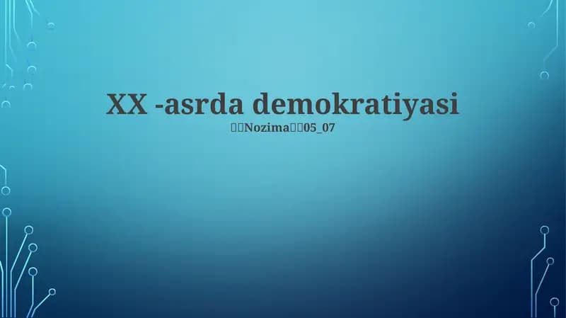 XX -asrda demokratiyasi