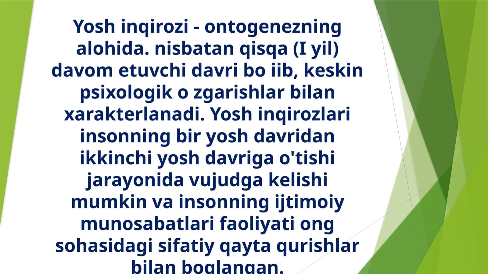 Yoshinqirozi-ontogenez
