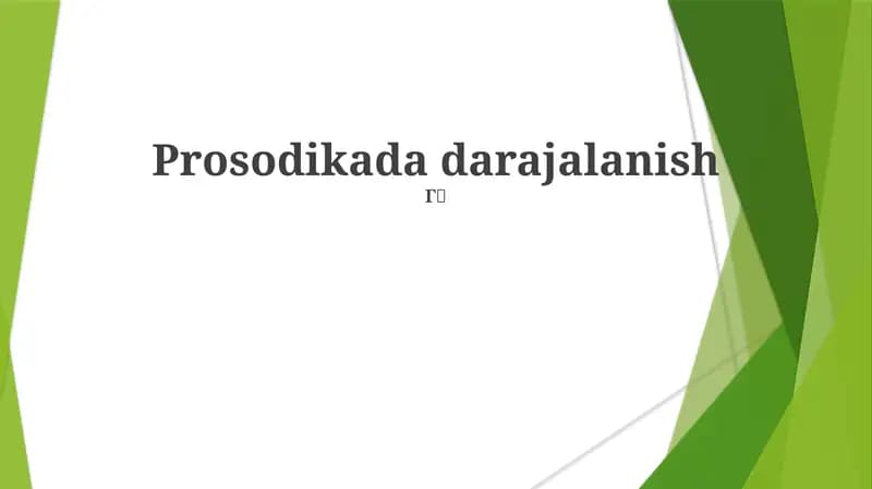 Prosodikada darajalanish