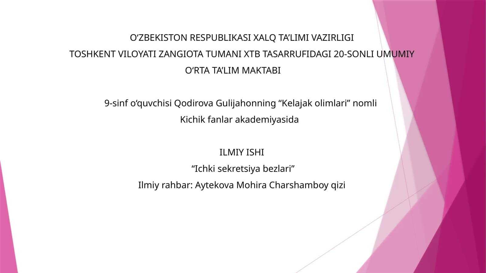 Ichki sekretsiya bezlari