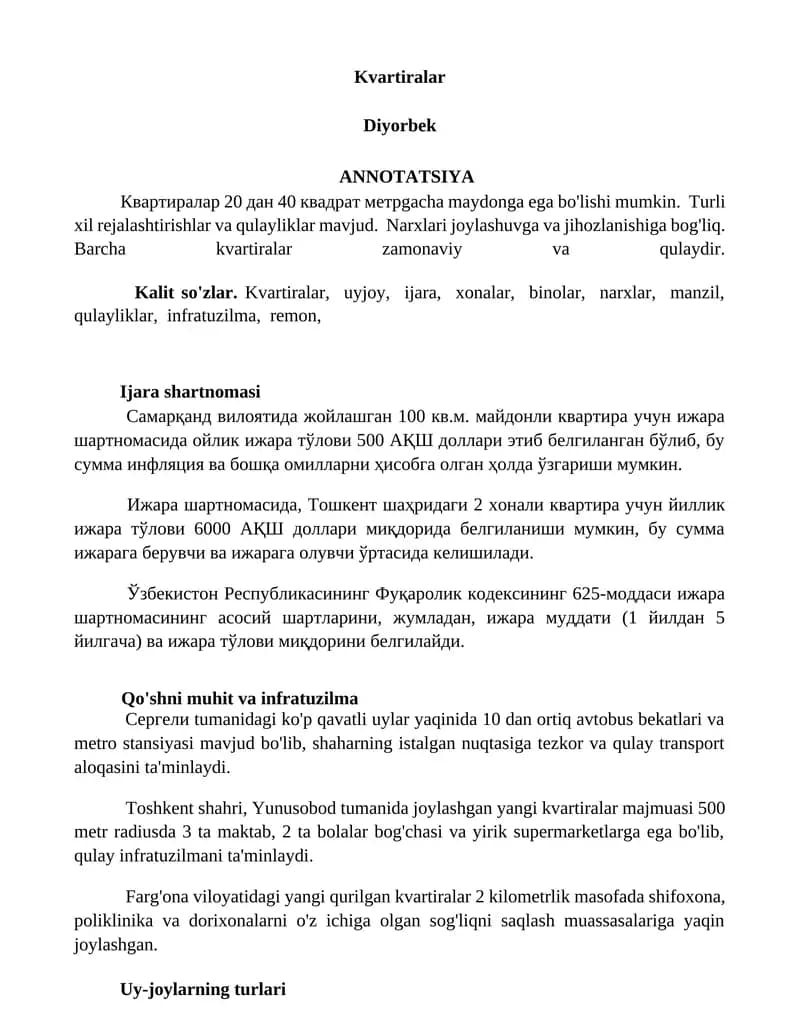 Kvartiralar