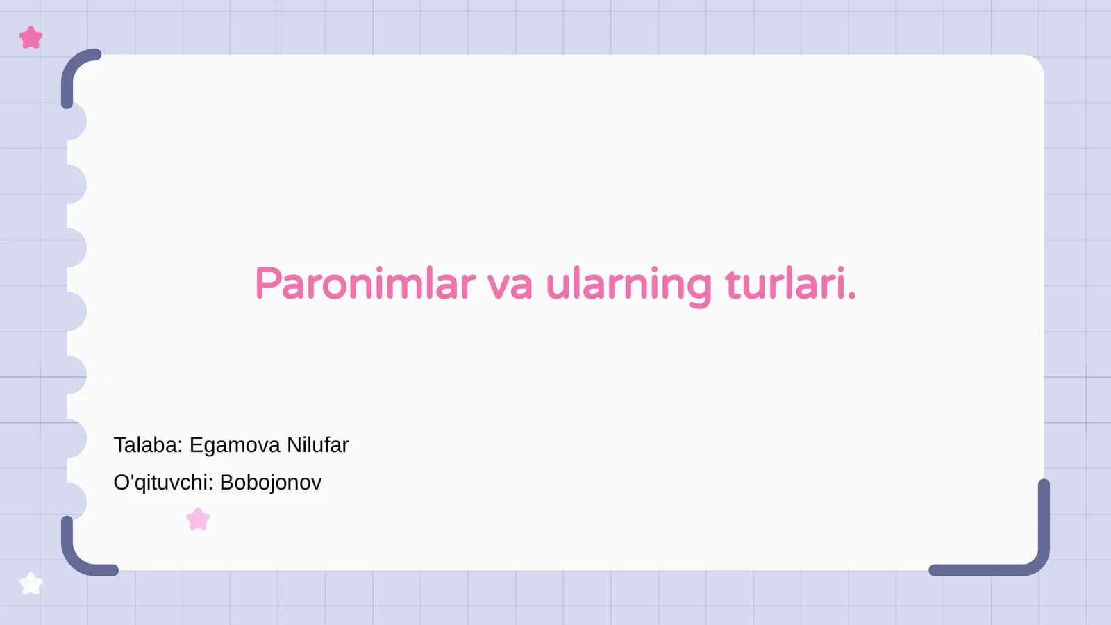 Paronimlar va ularning turlari