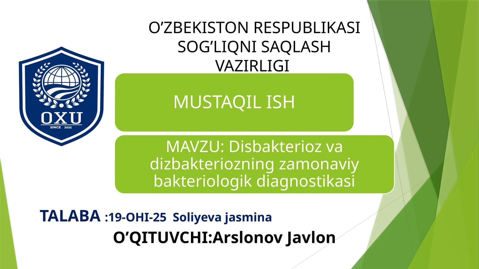 Disbakterioz tushunchasi va uning sabablari