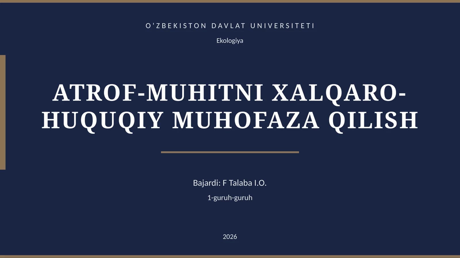 Ekologiya
