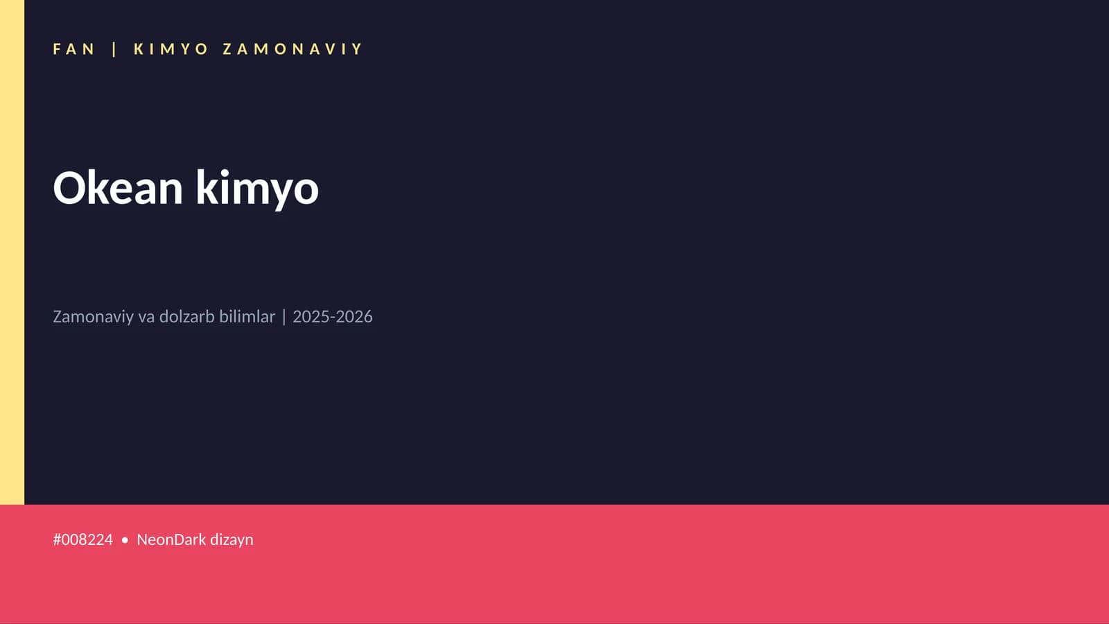 FAN | KIMYO ZAMONAVIY