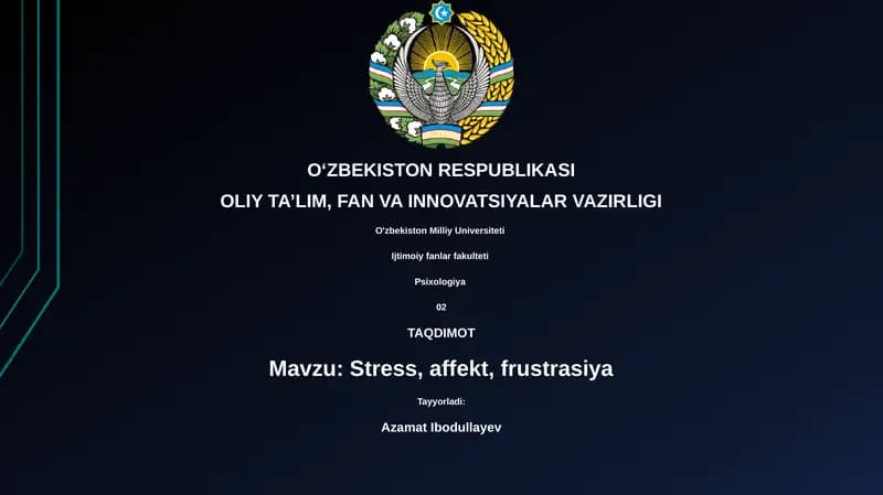 Stress, affekt, frustrasiya