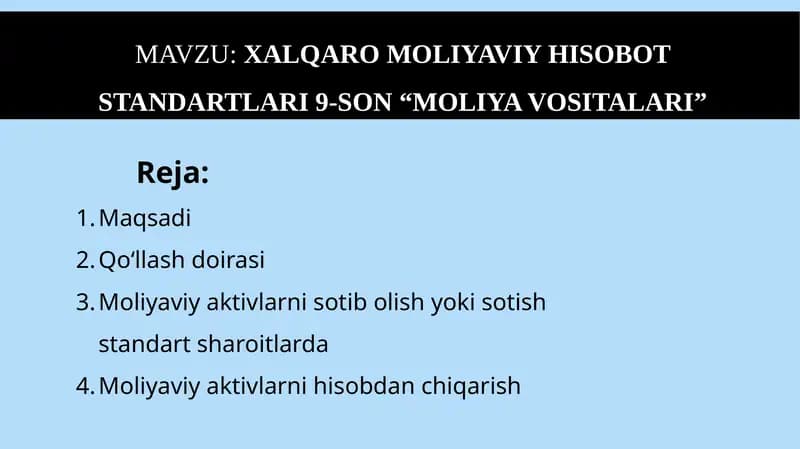 MOLIYA VOSITALARI