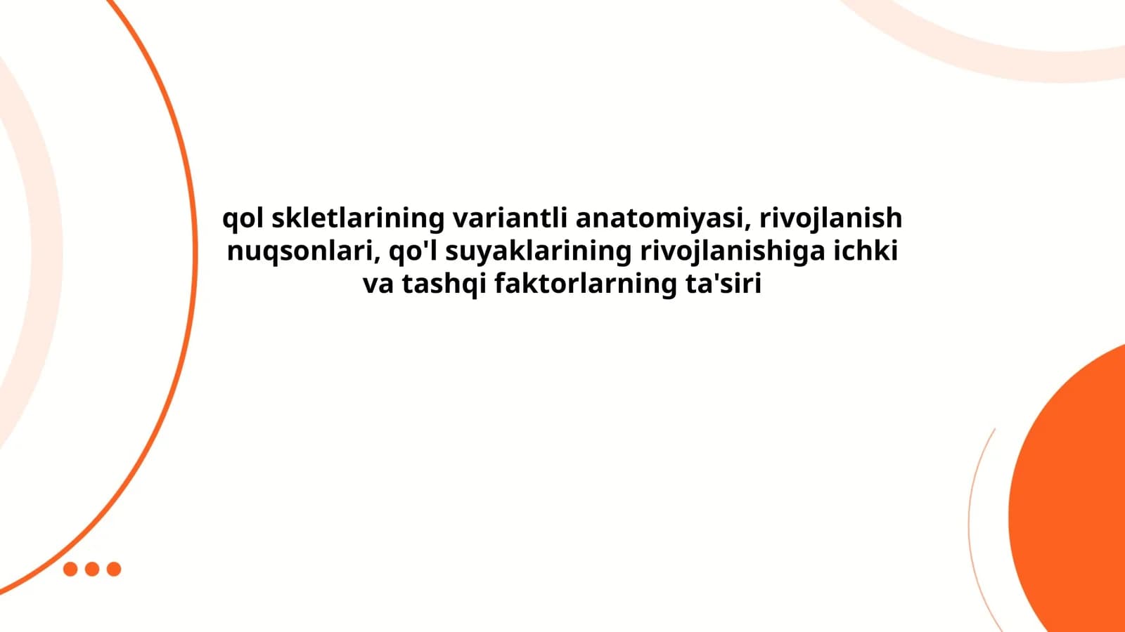 Qo'l skeletlarining variantli anatomiyasi