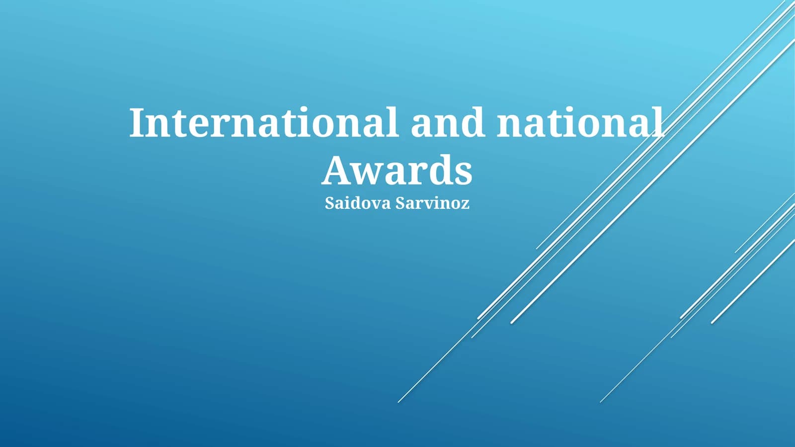 International and national Awards