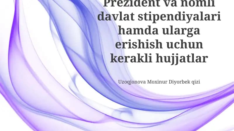 Zarur hujjatlar ro'yxati