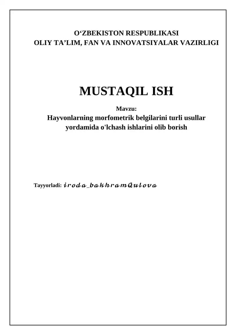 Morfometrik o'lchovlar: usullar, asboblar va texnikalar