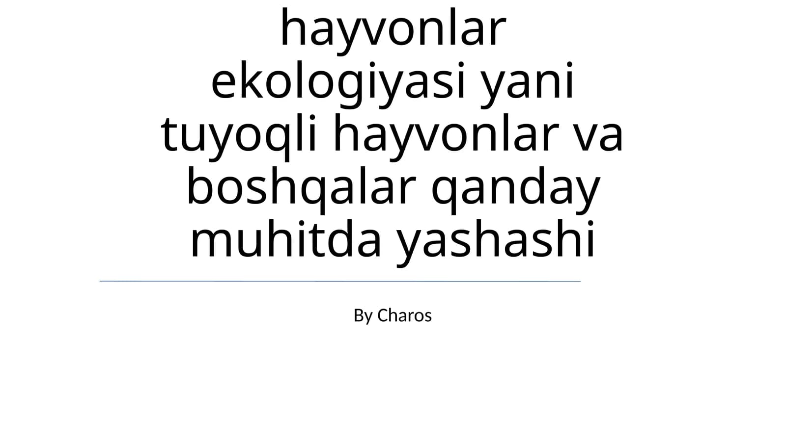 Sutemizuvchi hayvonlar ekologiyasi