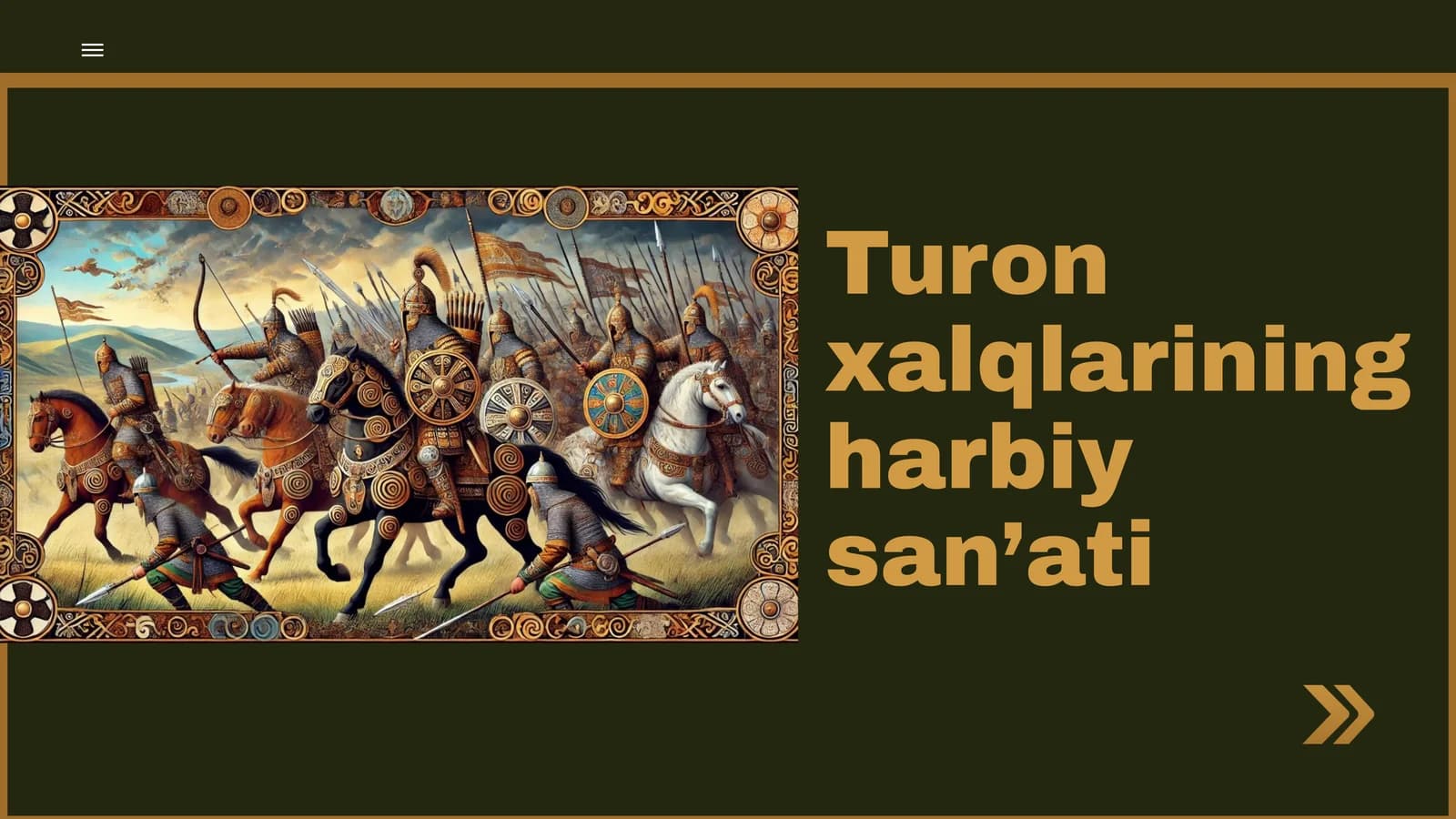 Turon xalqlarining harbiy  san’ati