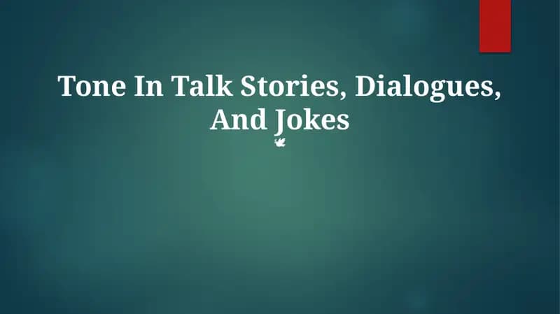 Tone In Talk Stories, Dialogues, And Jokes
