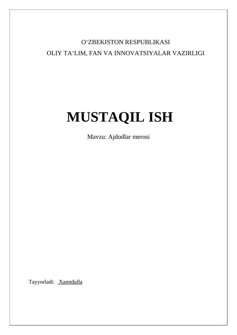 Ajdodlar merosi