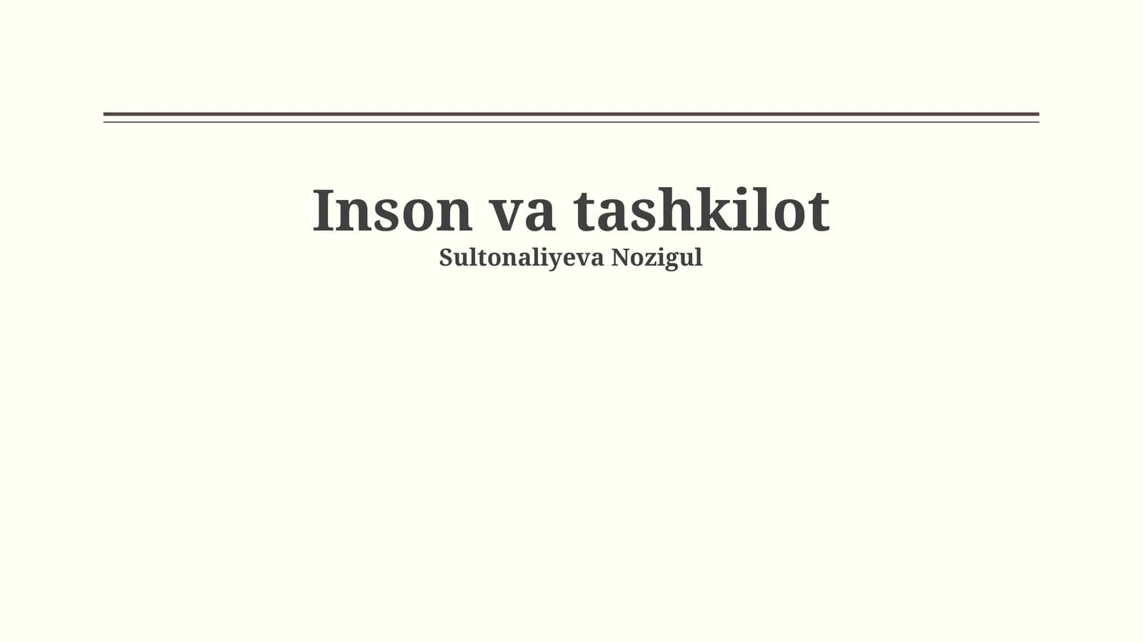 Tashkilot va Inson: O'zaro Aloqa Asoslari
