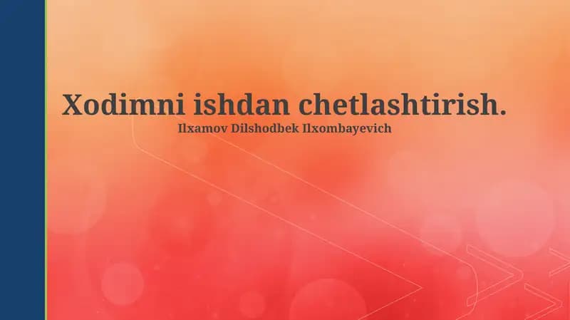 Xodimni ishdan chetlashtirish