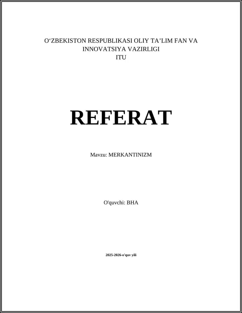 MERKANTINIZM